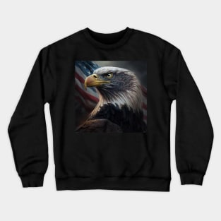 Traditional American Eagle with the Flag Crewneck Sweatshirt